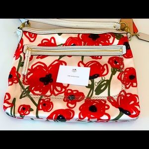 Coach poppy print tote with zipper
